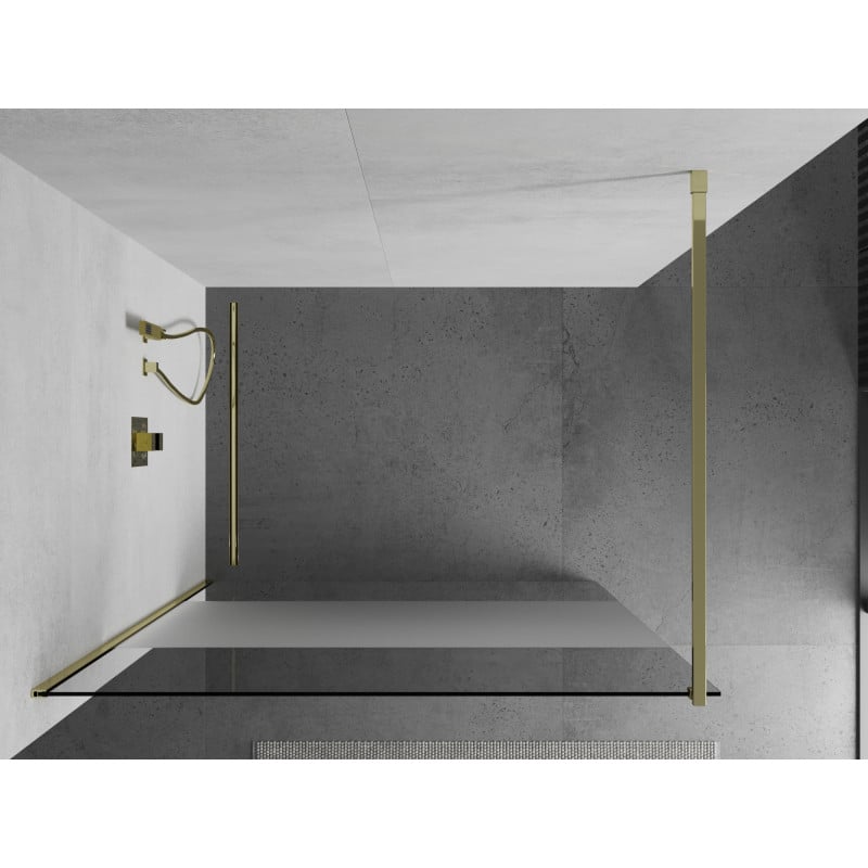 Mexen Kioto paroi de douche Walk-in 80 x 200 cm, transparent/givre 8 mm, dorée - 800-080-101-50-35