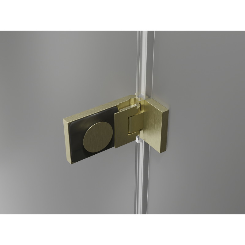 Mexen Lunar-F cabine de douche pliante gauche 85 x 80 cm, transparent, or brossé - 836-085-080-55-00-L