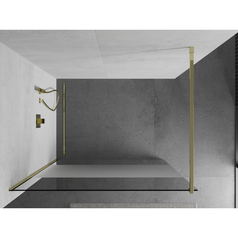 Mexen Kioto paroi de douche Walk-in 90 x 200 cm, transparent/givré 8 mm, or - 800-090-101-50-35