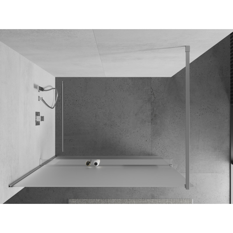 Mexen Kioto+ paroi de douche avec étagère Walk-in 80 x 200 cm, givre, chrome - 800-080-121-01-30