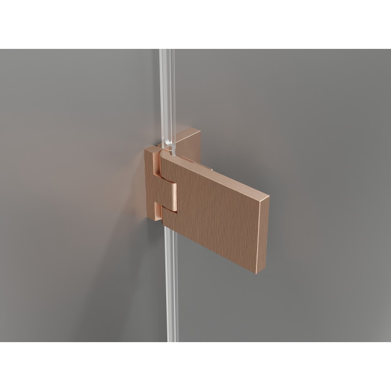 Mexen Lunar-F cabine de douche pliante gauche 95 x 90 cm, transparent, cuivre brossé - 836-095-090-65-00-L
