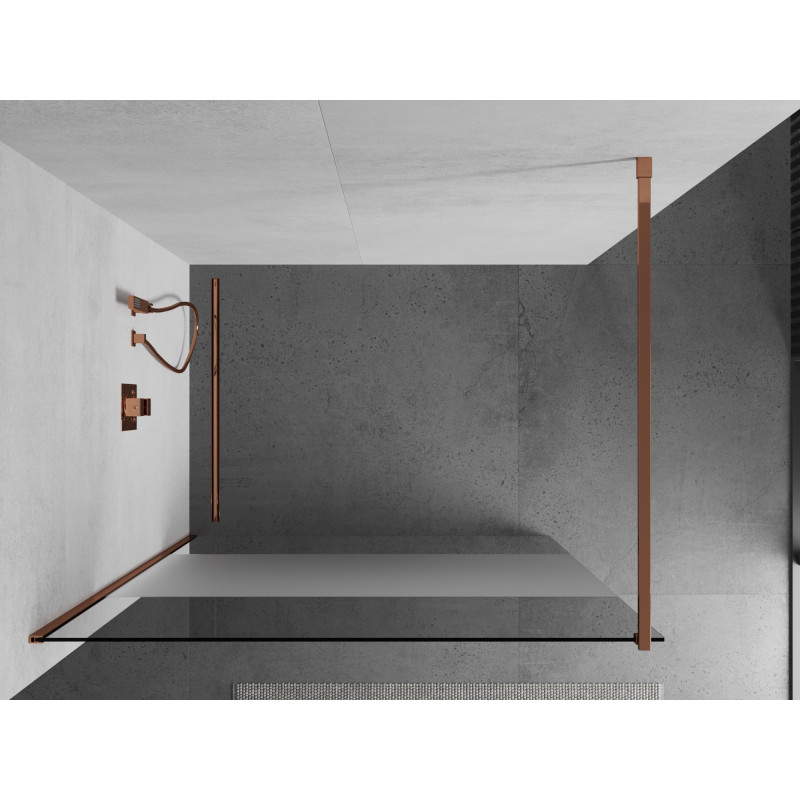 Mexen Kioto paroi de douche Walk-in 120 x 200 cm, transparent/givre 8 mm, or rose - 800-120-101-60-35