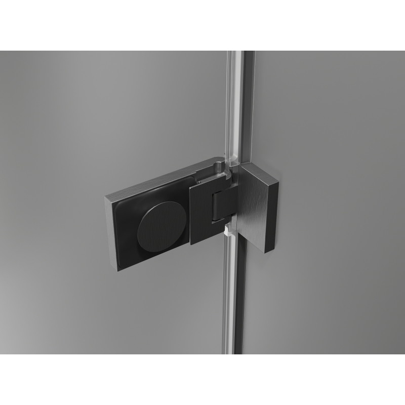 Mexen Lunar-F cabine de douche pliante gauche 90 x 80 cm, transparent, gris canon brossé - 836-090-080-66-00-L