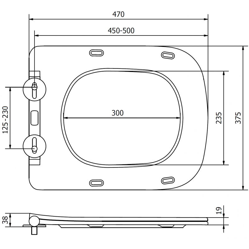Mexen abattant à descente progressive slim, duroplast, blanc brillant - 39120100