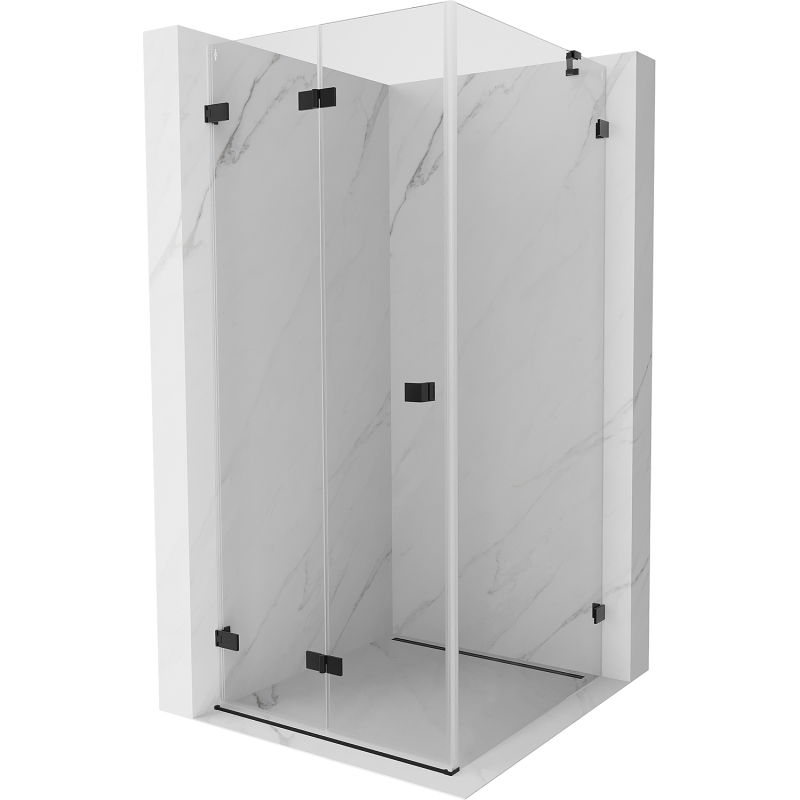 Mexen Lunar-F cabine de douche pliante gauche 80 x 80 cm, transparent, noir - 836-080-080-70-00-L