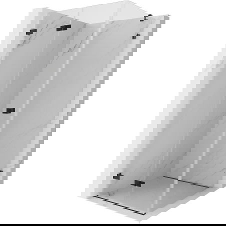 Mexen Lunar-F cabine de douche pliante gauche 90 x 90 cm, transparent, noir - 836-090-090-70-00-L