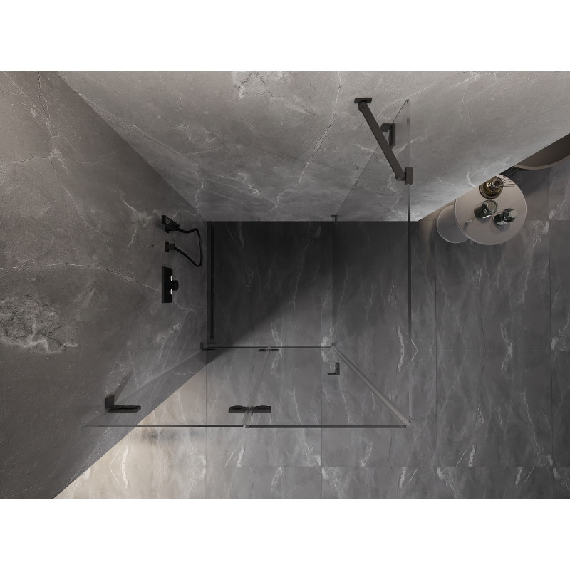 Mexen Lunar-F cabine de douche pliante gauche 100 x 100 cm, transparent, gun metal - 836-100-100-95-00-L