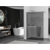 Mexen Kioto+ cloison de douche avec étagère Walk-in 100 x 200 cm, graphite, chrome - 800-100-121-01-40