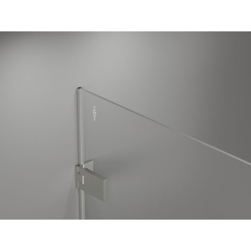 Mexen Lunar-F cabine de douche pliable gauche 100 x 80 cm, transparent, nickel brossé - 836-100-080-97-00-L