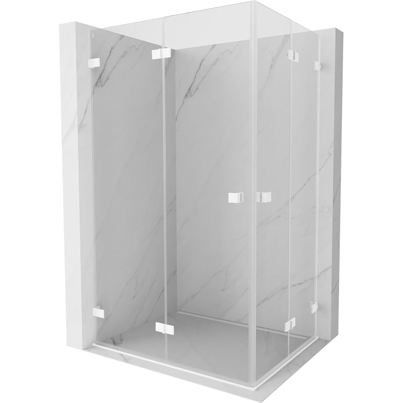 Mexen Lunar-F Duo cabine de douche pliante 95 x 85 cm, transparent, blanc - 836-095L-085P-20-00