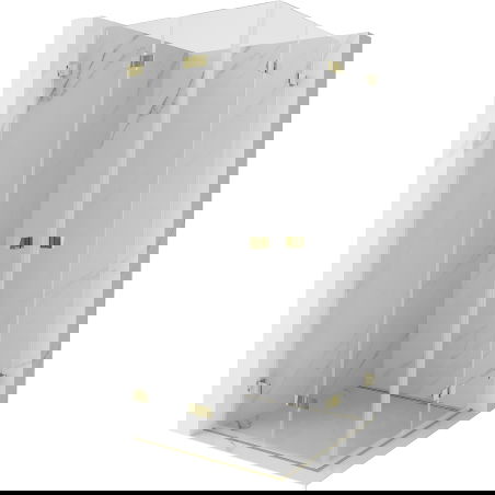 Mexen Lunar-F Duo cabine de douche pliante 95 x 95 cm, transparent, or - 836-095L-095P-50-00