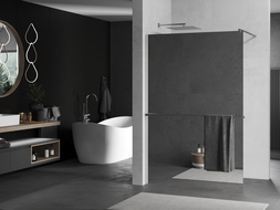 Paroi de douche Mexen Kioto+ avec étagère Walk-in 110 x 200 cm, miroir, chrome - 800-110-121-01-50