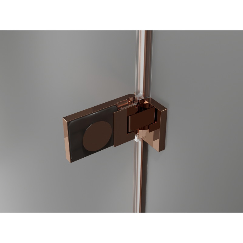 Mexen Lunar-F Duo cabine de douche pliante 95 x 95 cm, transparent, or rose - 836-095L-095P-60-00