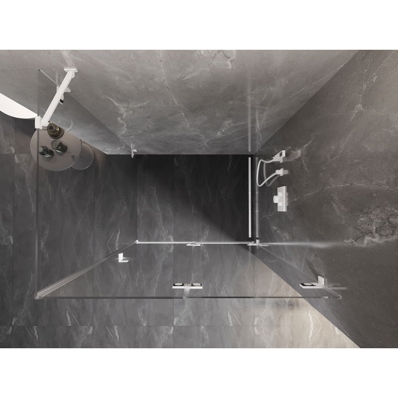 Mexen Lunar-F cabine de douche pliable droite 75 x 70 cm, transparent, blanc - 836-075-070-20-00-P