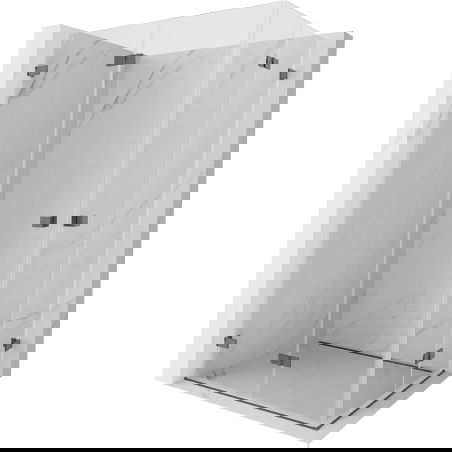 Mexen Lunar-F Duo cabine de douche pliante 95 x 80 cm, transparent, gris fusil brossé - 836-095L-080P-66-00