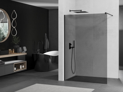 Mexen Kioto paroi de douche Walk-in 70 x 200 cm, graphite 8 mm, noire - 800-070-101-70-40