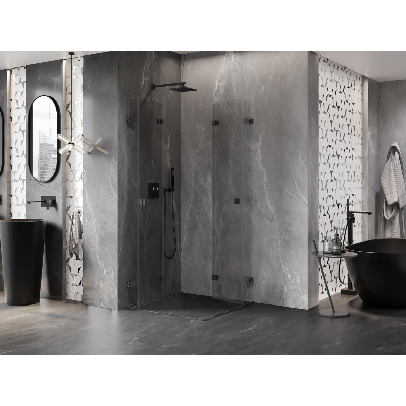 Mexen Lunar-F Duo cabine de douche pliante 95 x 95 cm, transparent, gun metal - 836-095L-095P-95-00
