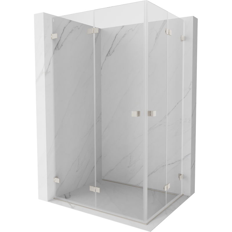 Mexen Lunar-F Duo cabine de douche pliante 95 x 85 cm, transparent, nickel brossé - 836-095L-085P-97-00
