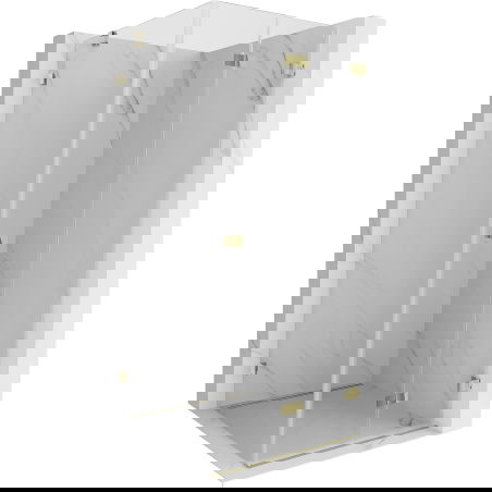 Mexen Lunar-F cabine de douche pliante droite 80 x 80 cm, transparent, dorée - 836-080-080-50-00-P