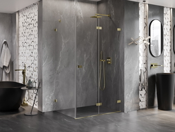 Mexen Lunar-F cabine de douche pliante droite 100 x 80 cm, transparent, or - 836-100-080-50-00-P