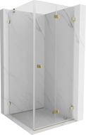 Mexen Lunar-F cabine de douche pliante droite 100 x 100 cm, transparent, or - 836-100-100-50-00-P