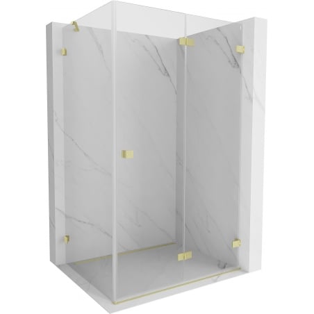 Mexen Lunar-F cabine de douche pliante droite 75 x 70 cm, transparent, or brossé - 836-075-070-55-00-P