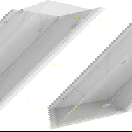 Mexen Lunar-F cabine de douche pliante droite 80 x 70 cm, transparente, or brossé - 836-080-070-55-00-P