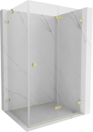 Mexen Lunar-F cabine de douche pliante droite 100 x 90 cm, transparente, or brossé - 836-100-090-55-00-P