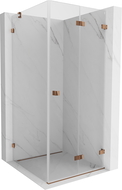Mexen Lunar-F cabine de douche pliante droite 70 x 70 cm, transparent, or rose- 836-070-070-60-00-P