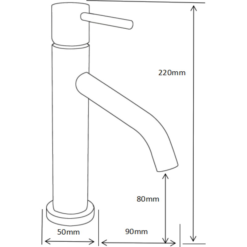 Mexen Rumba robinet de lavabo, gris canon brossé - 73500-66