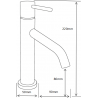Mexen Rumba robinet de lavabo, gris canon brossé - 73500-66
