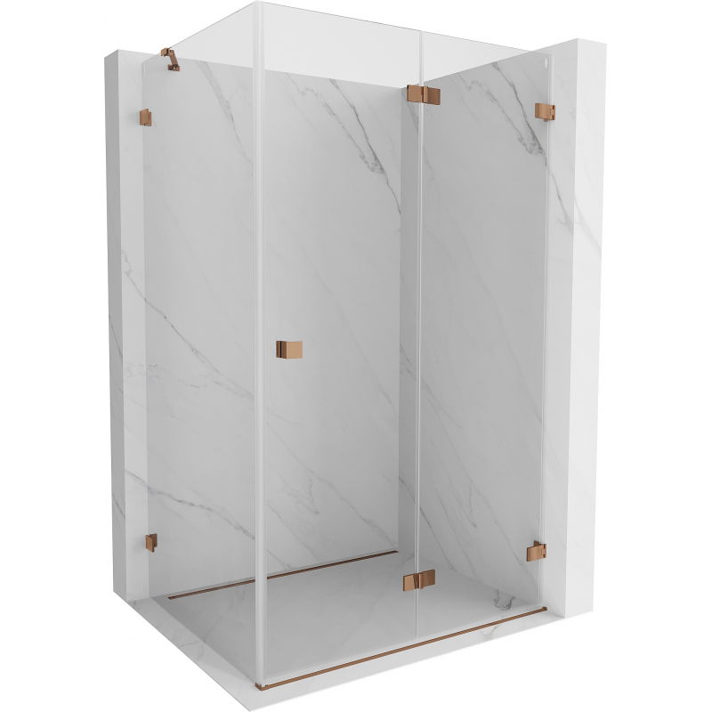 Mexen Lunar-F cabine de douche pliante droite 85 x 70 cm, transparent, or rose- 836-085-070-60-00-P