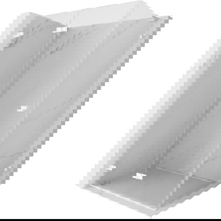 Mexen Lunar-F L cabine de douche pliante gauche 75 x 70 cm, transparente, blanche - 836L-075-070-20-00-L