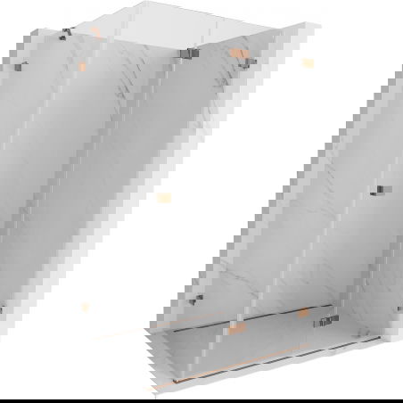 Mexen Lunar-F cabine de douche pliante droite 90 x 70 cm, transparent, or rose- 836-090-070-60-00-P