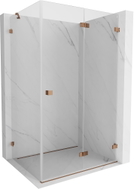 Mexen Lunar-F cabine de douche pliable droite 100 x 80 cm, transparent, or rose- 836-100-080-60-00-P