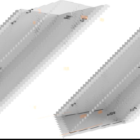 Mexen Lunar-F cabine de douche pliable droite 100 x 100 cm, transparent, or rose- 836-100-100-60-00-P