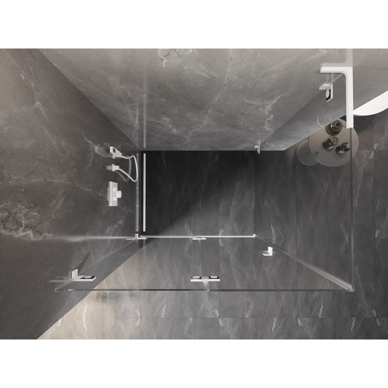 Mexen Lunar-F L cabine de douche pliante gauche 95 x 90 cm, transparent, blanc - 836L-095-090-20-00-L