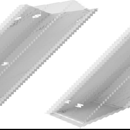 Mexen Lunar-F L cabine de douche pliante gauche 100 x 100 cm, transparente, blanche - 836L-100-100-20-00-L