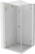 Mexen Lunar-F L cabine de douche pliante gauche 100 x 100 cm, transparent, dorée - 836L-100-100-50-00-L