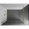 Mexen Kioto Paroi de douche Walk-in 50 x 200 cm, cadre noir 8 mm, doré - 800-050-101-50-70
