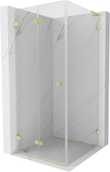 Mexen Lunar-F L cabine de douche pliante gauche 100 x 100 cm, transparent, or brossé - 836L-100-100-55-00-L