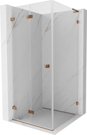 Cabine de douche Mexen Lunar-F L pliable à gauche 70 x 70 cm, transparent, or rose - 836L-070-070-60-00-L