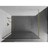 Mexen Kioto paroi de douche Walk-in 120 x 200 cm, cadre noir 8 mm, or - 800-120-101-50-70