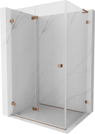 Mexen Lunar-F L cabine de douche pliable gauche 100 x 80 cm, transparent, or rose - 836L-100-080-60-00-L