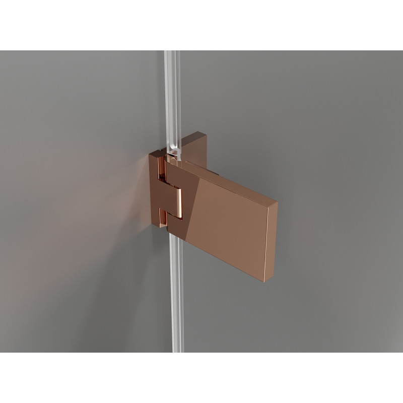 Mexen Lunar-F L cabine de douche pliante gauche 100 x 100 cm, transparent, or rose - 836L-100-100-60-00-L