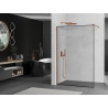Mexen Kioto paroi de douche Walk-in 90 x 200 cm, cadre noir 8 mm, or rose - 800-090-101-60-70