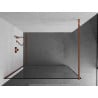 Mexen Kioto cloison de douche Walk-in 90 x 200 cm, cadre noir 8 mm, or rose - 800-090-101-60-70