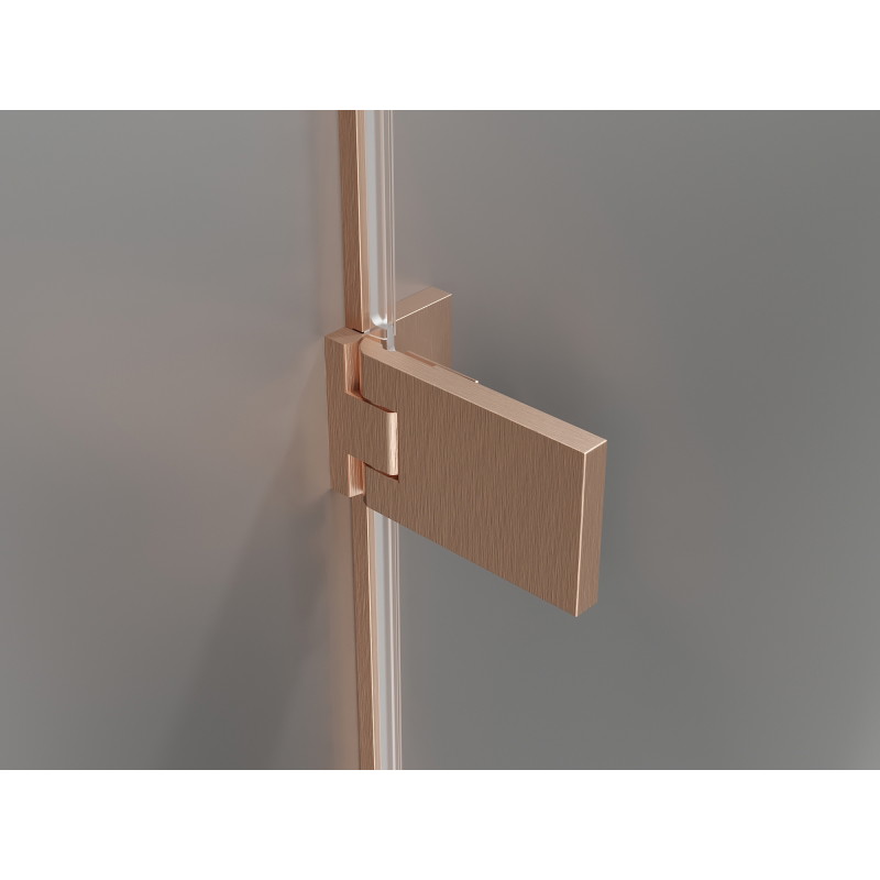 Mexen Lunar-F L cabine de douche pliante gauche 85 x 80 cm, transparent, cuivre brossé - 836L-085-080-65-00-L