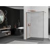 Mexen Kioto paroi de douche Walk-in 120 x 200 cm, cadre noir 8 mm, or rose - 800-120-101-60-70