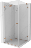 Mexen Lunar-F L cabine de douche pliante gauche 90 x 90 cm, transparent, cuivre brossé - 836L-090-090-65-00-L